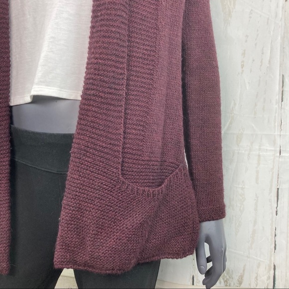 Burgundy Italian knit cardigan duster - Picture 5 of 7